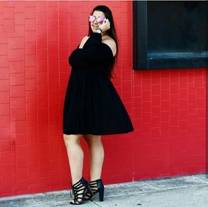 Off Shoulder Black Dress