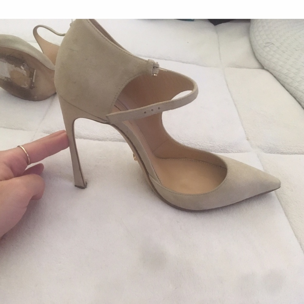 Sergio Rossi Beige Suede Stilettos