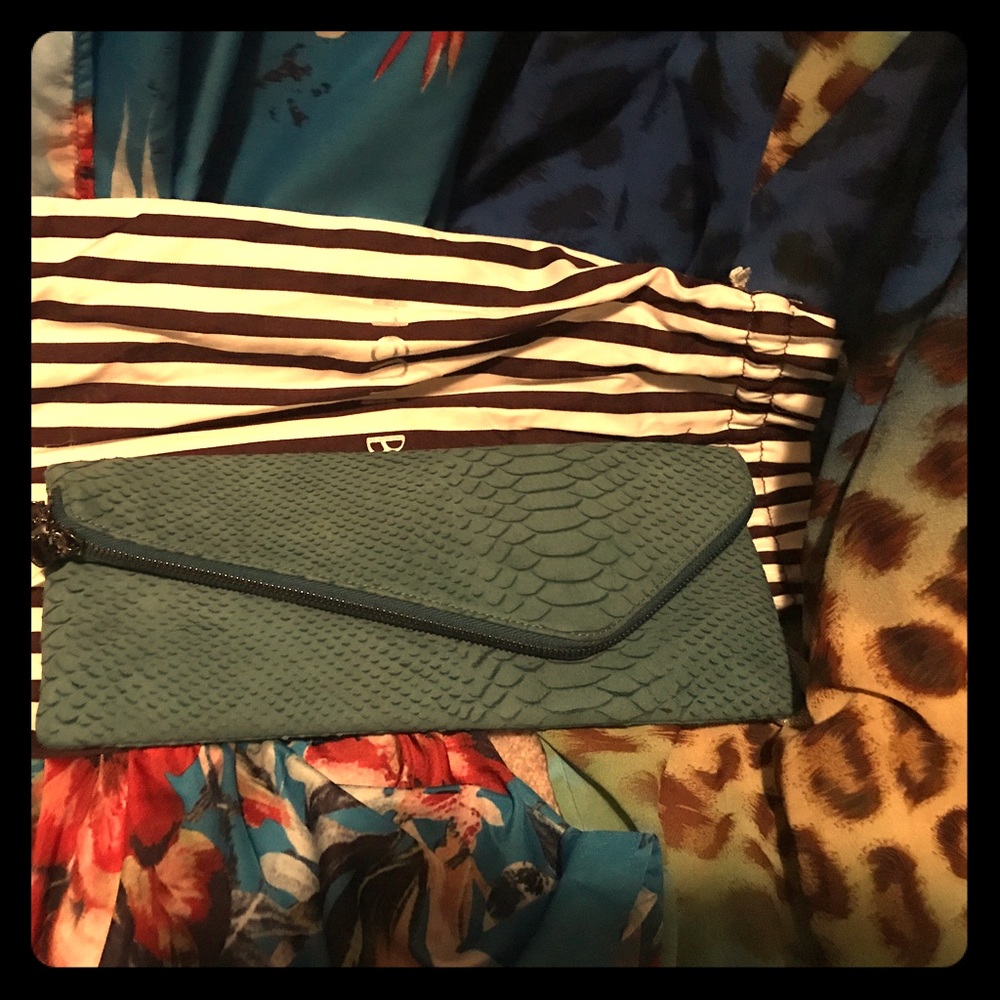 Henri bendel suede clutch
