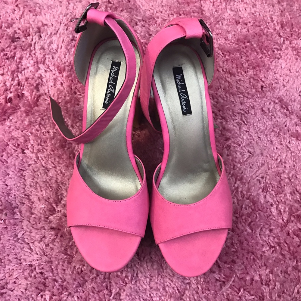 Pink Michael Antonio platforms size 8