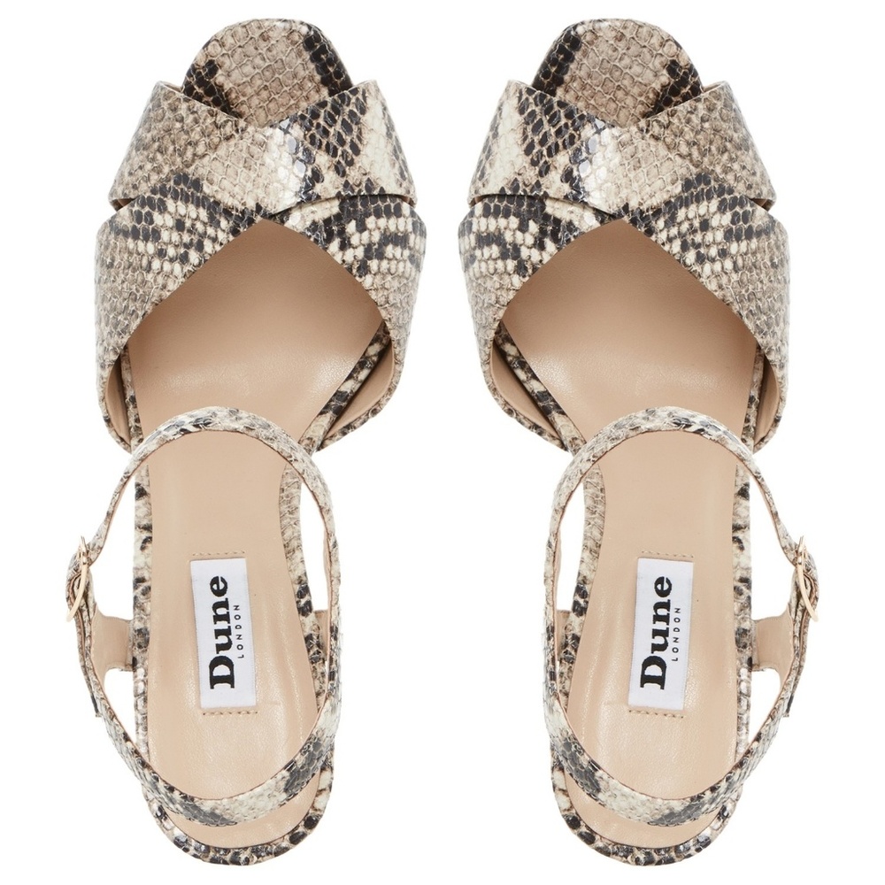 Dune Natural Reptile Marleen Sandal - Picture 3 of 4