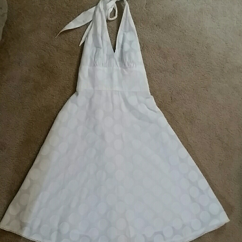 Donna Morgan White Halter Dress