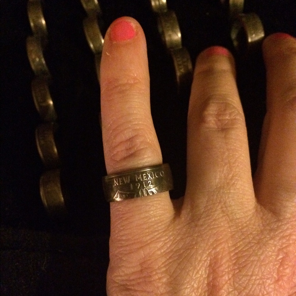 2008 New Mexico Clad Quarter Coin Ring sz 4.5