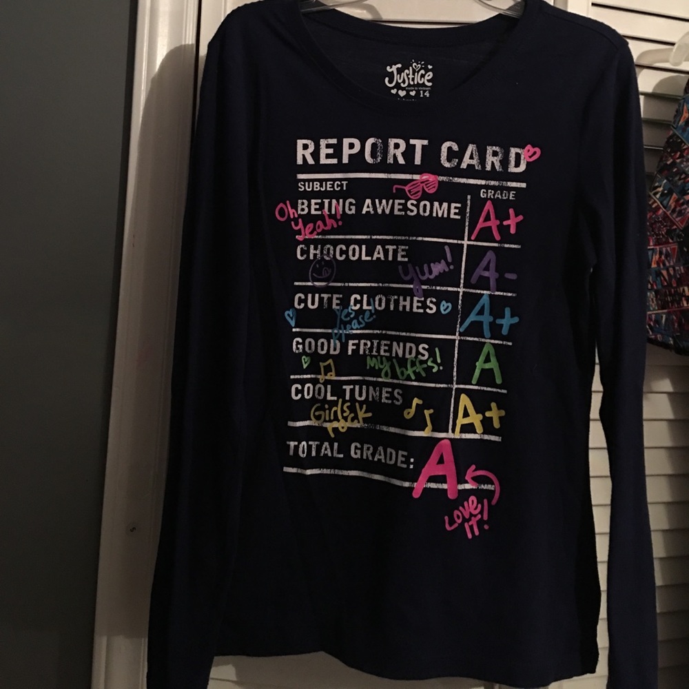 Navy blue kids justice shirt