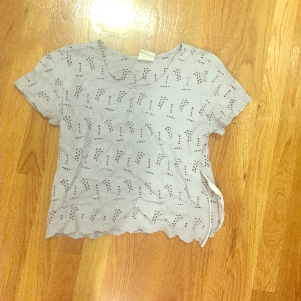 Light bluish grey crop top with side zip