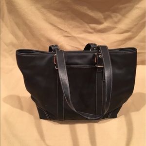 Black Coach Tote - Leather