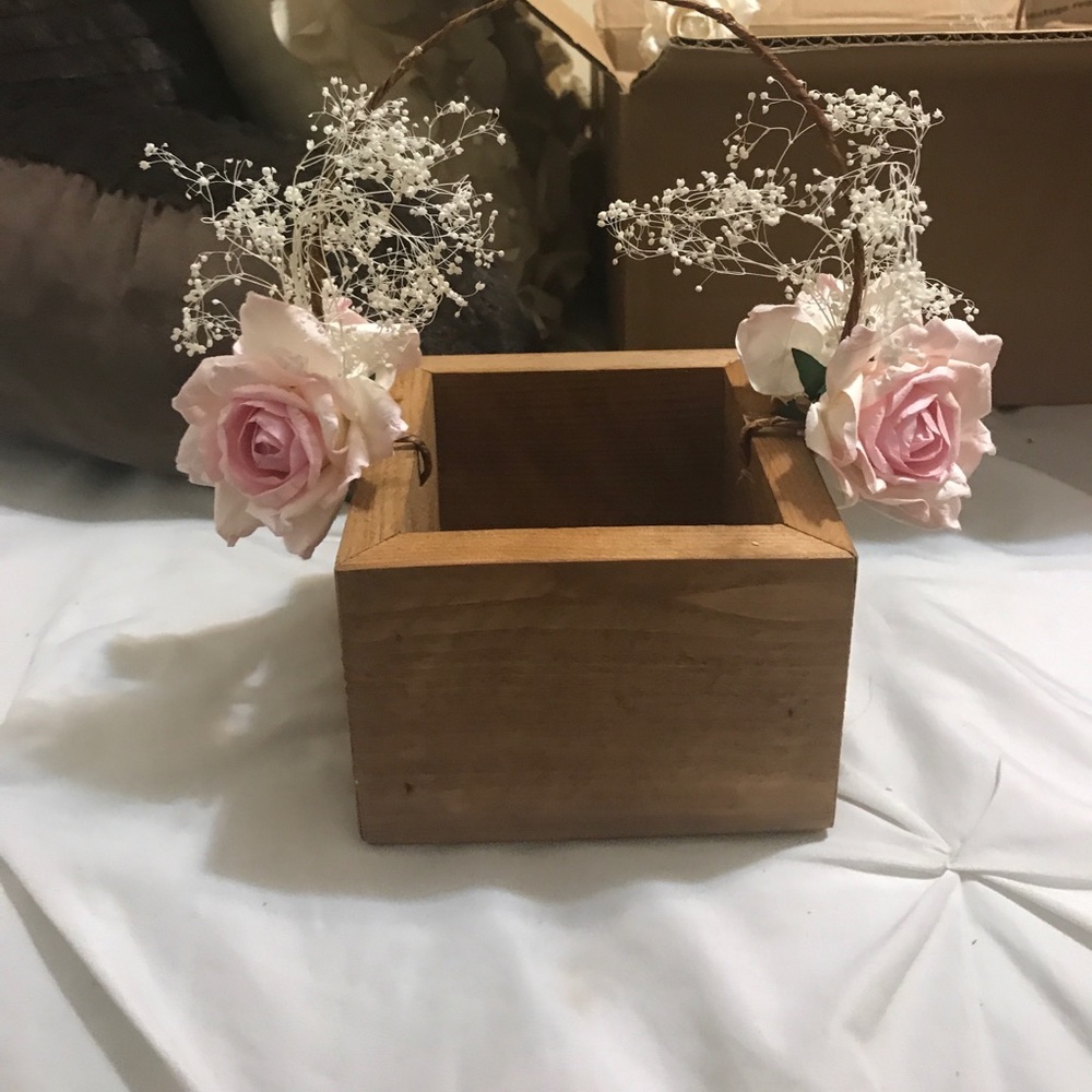 Rustic flower girl basket