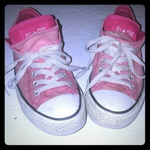 Women's Pink Double Tongue Converse Shoes