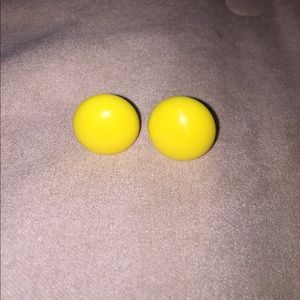Yellow Button Earrings.