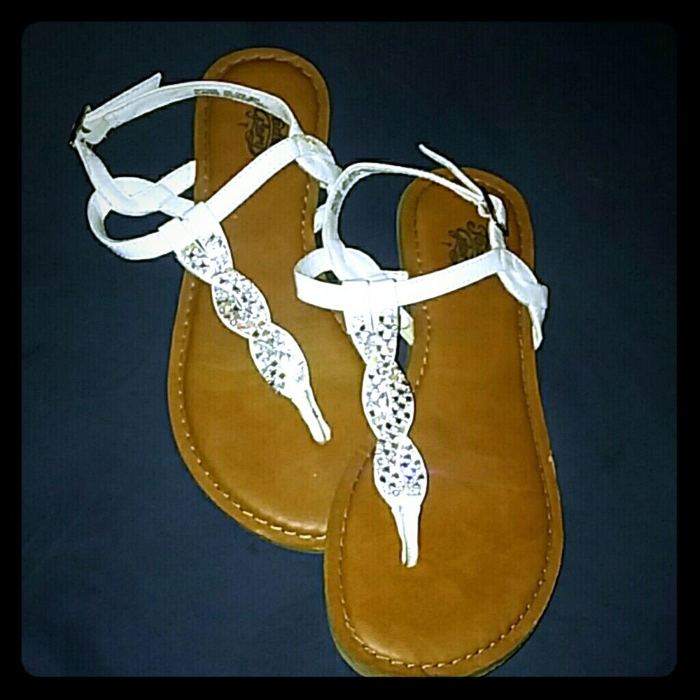 White rhinestone sandals