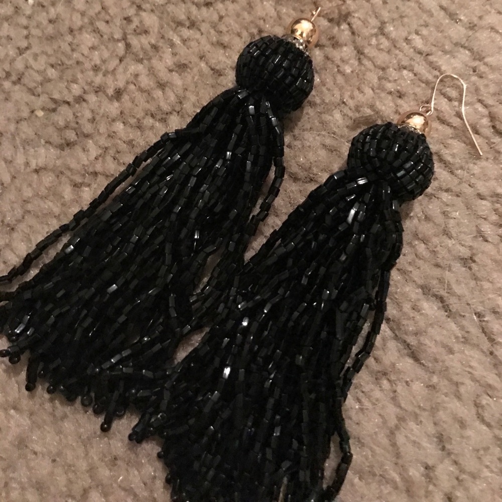 Black tassel earrings