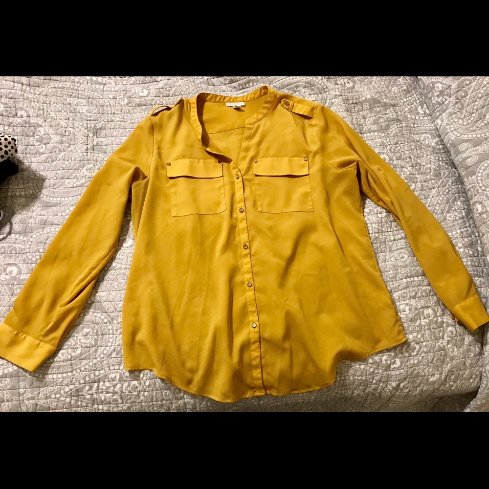 Charter Club mustard yellow blouse