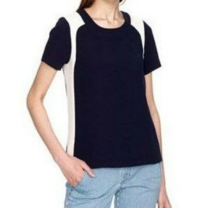 J. Crew Crepe Colorblock Popover Top