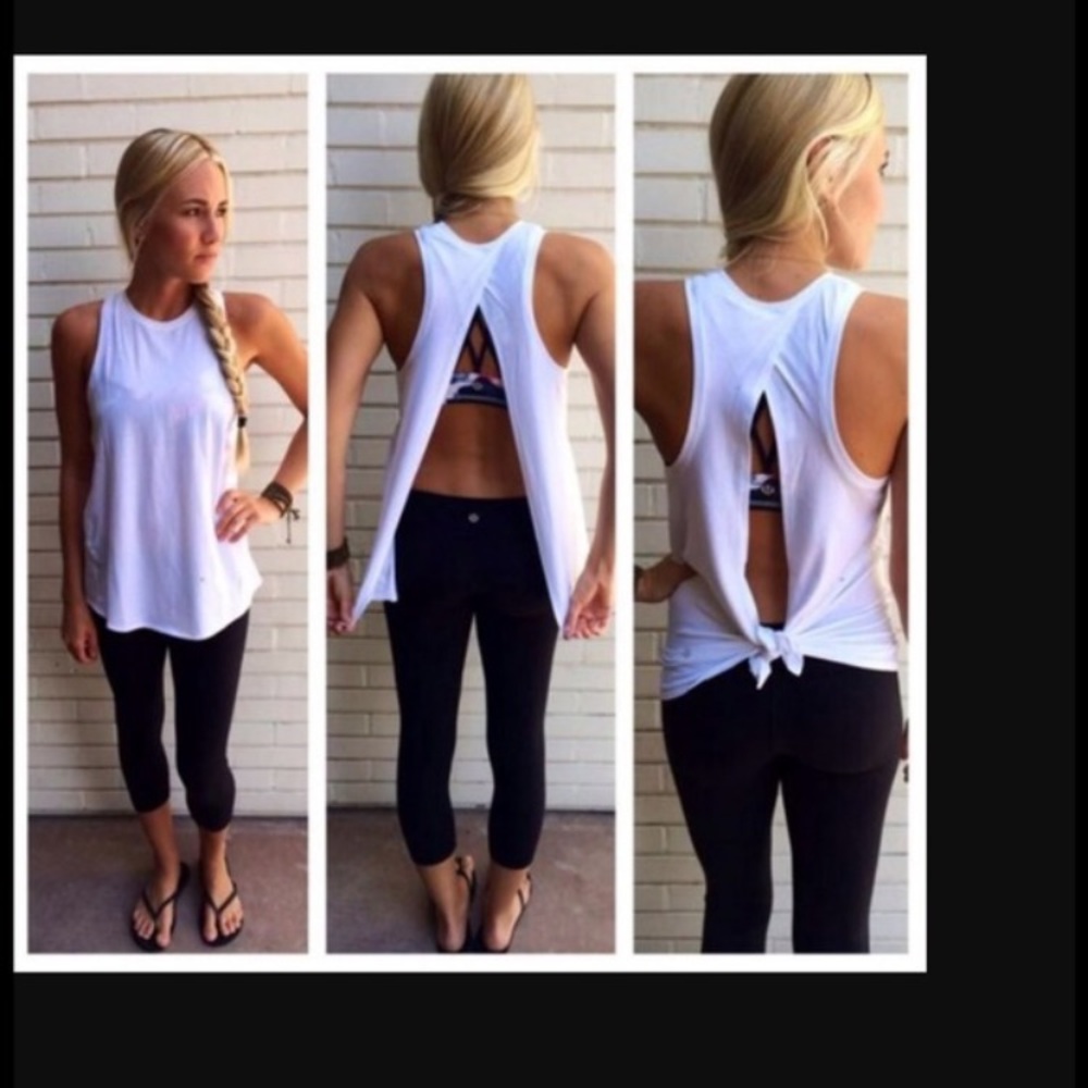 ISO tied tank top white size 4. TIA
