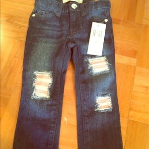NWT Guess denim size 2T with shiny pink areas