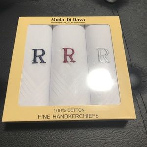 "R" lettered handkerchiefs