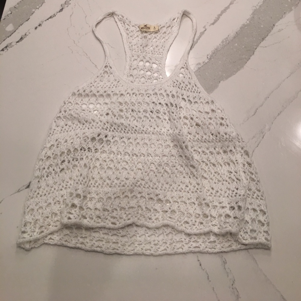 White holey beach tank!!!!