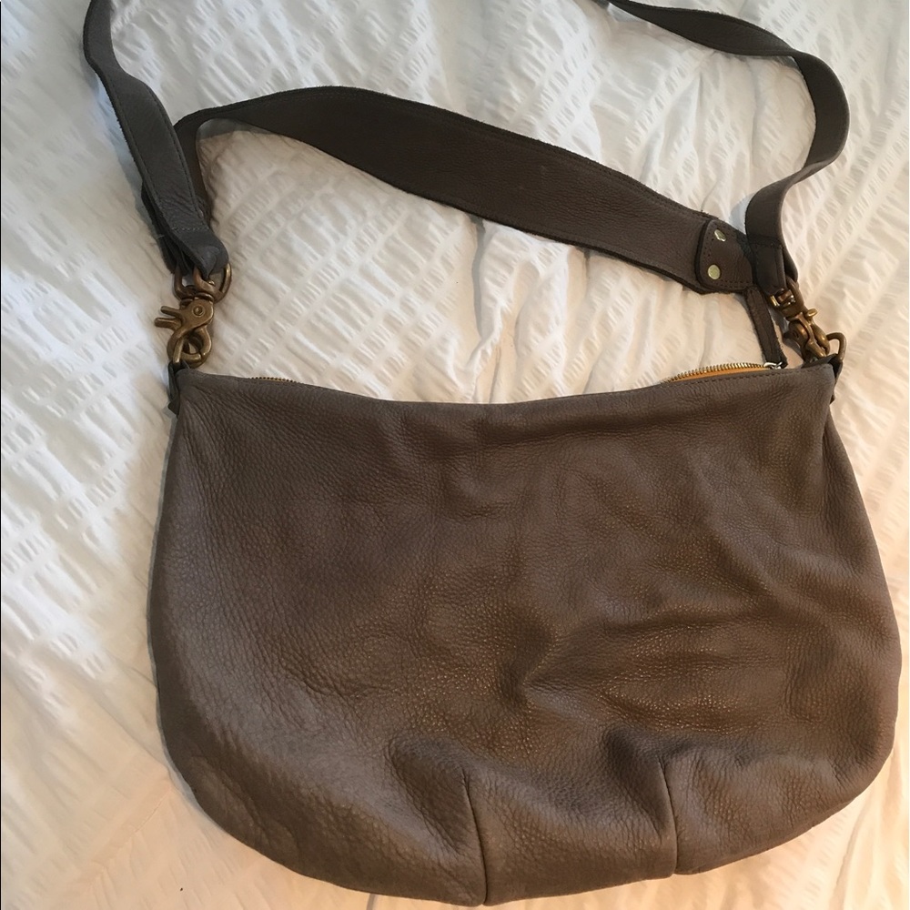 Clare Vivier Gray Nubock messenger tote