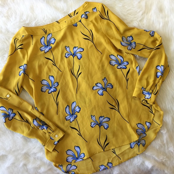 Ann Taylor Tops - Ann Taylor Loft Yellow Floral Blouse