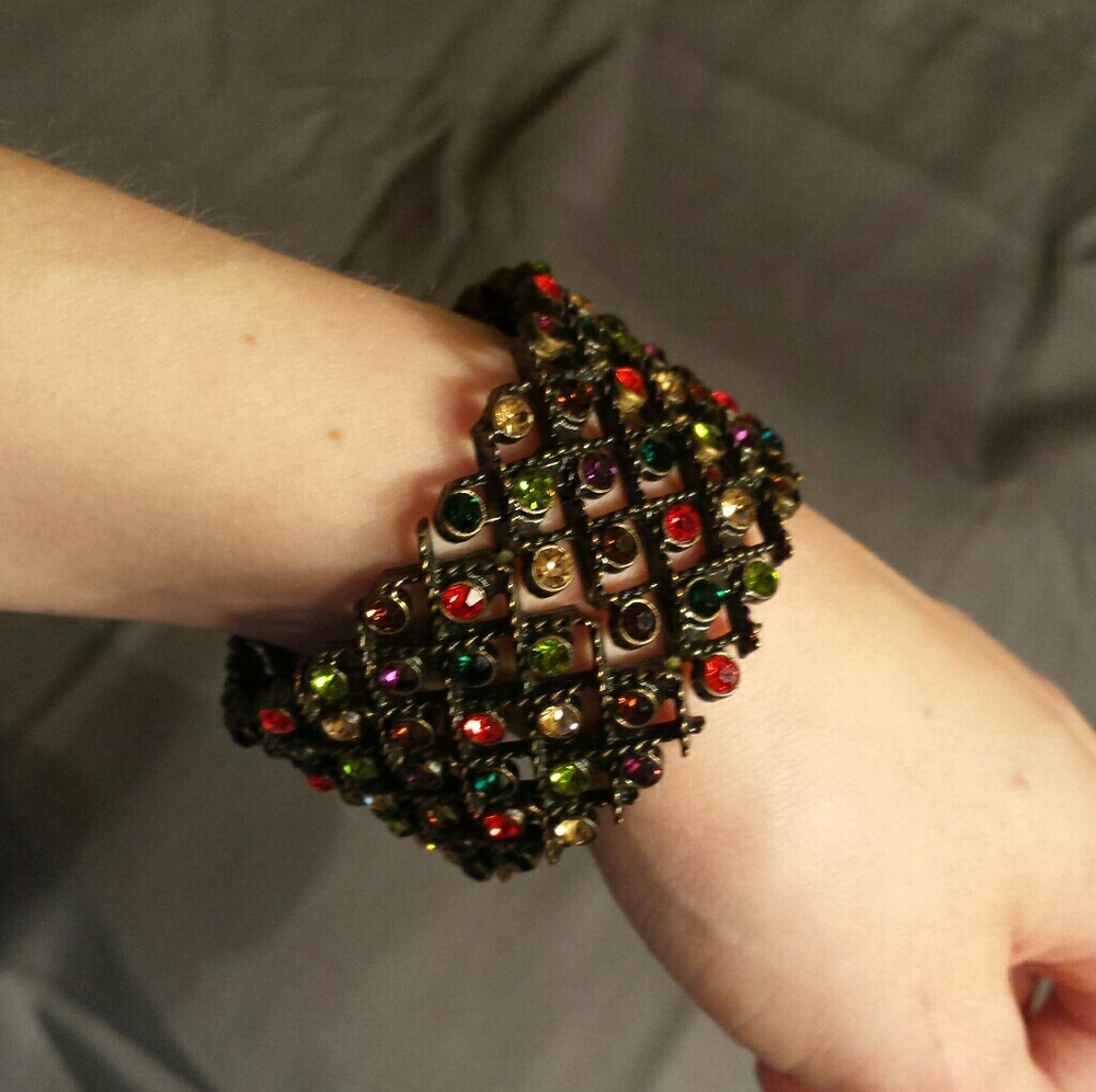 Rhinestone Brass Sparkle Stretch Bracelet
