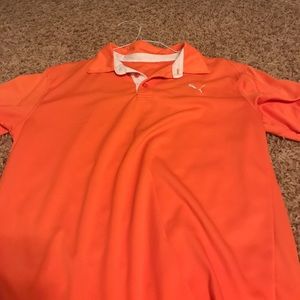 Orange Puma golf shirt