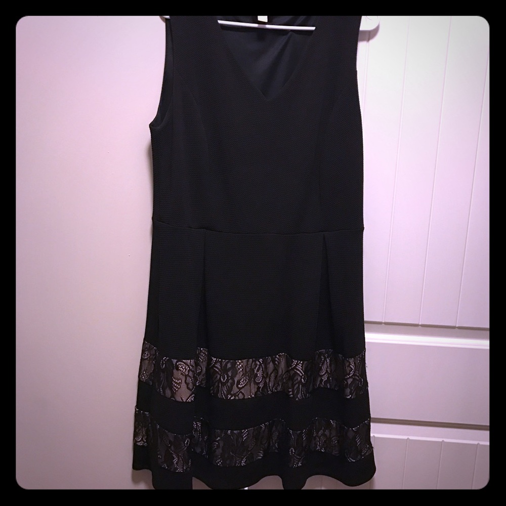Haani Black Dress with beige Lace in bottom