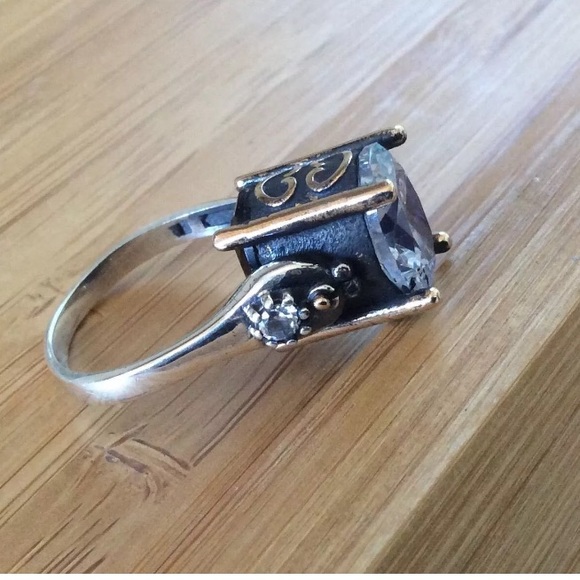 925 Sterling silver Cubic zirconia/Sapphire - Picture 3 of 4