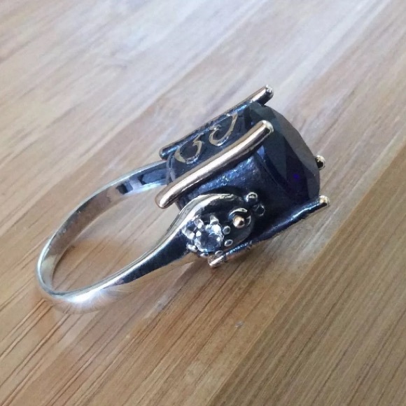 925 Sterling silver Cubic zirconia/Sapphire - Picture 4 of 4