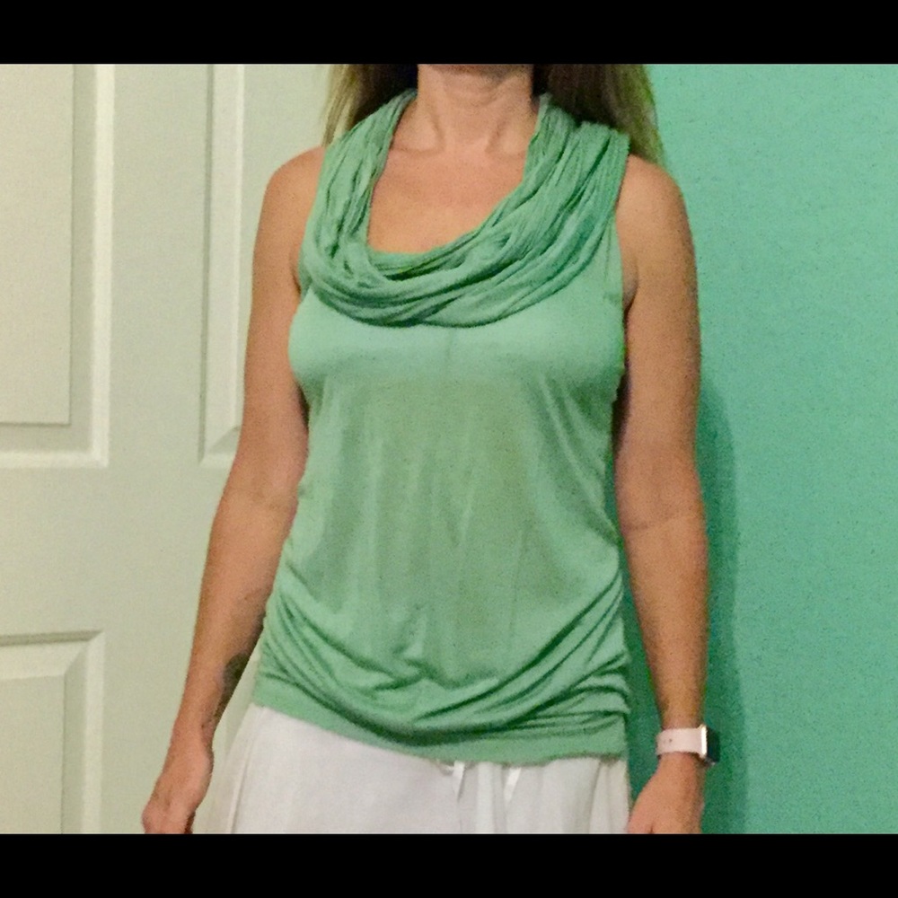 Tank with attached scarf