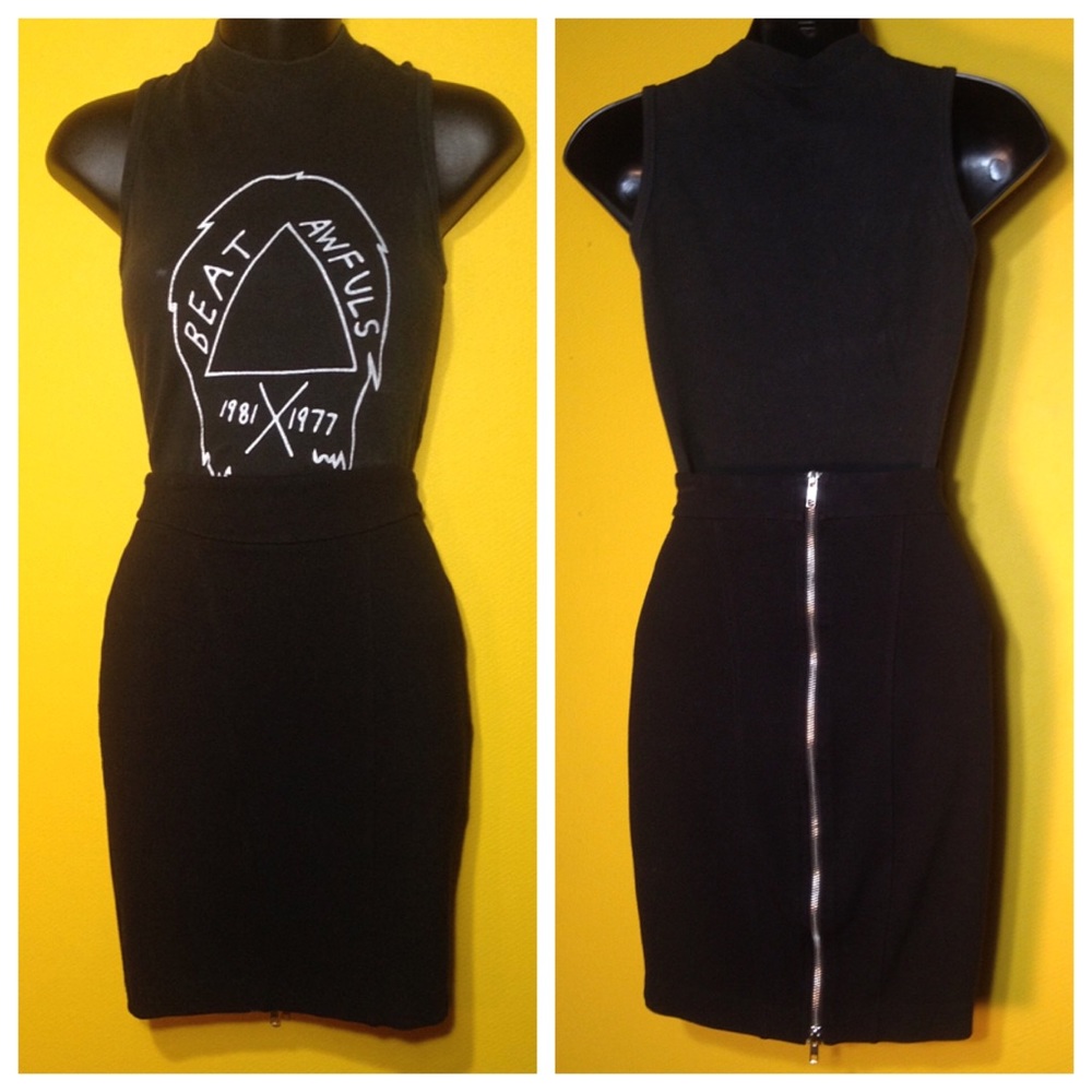 Betsey Johnson Ponte Skirt w Zipper, Size XS/0/2