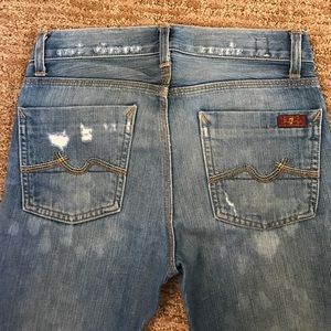 7FAM 7 For All Mankind Slimmy LightWash Distressed