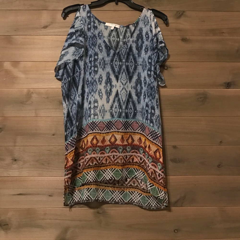 V-Neck Open Shoulder Top
