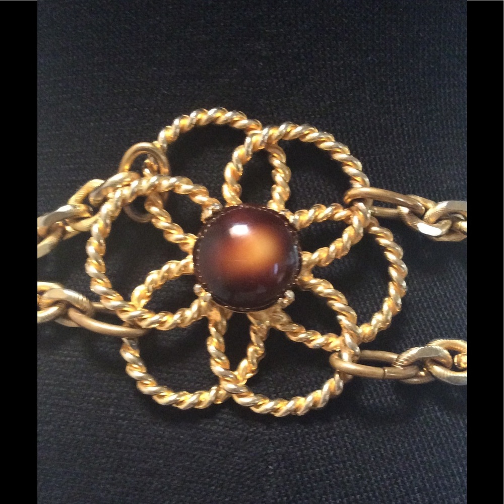 HP✨Rare Vintage 1970's YSL Cabochon Chain Belt s/m - Picture 2 of 8