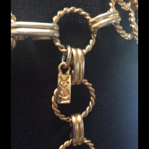 HP✨Rare Vintage 1970's YSL Cabochon Chain Belt s/m - Picture 5 of 8