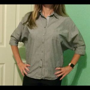 Gray chambray button down