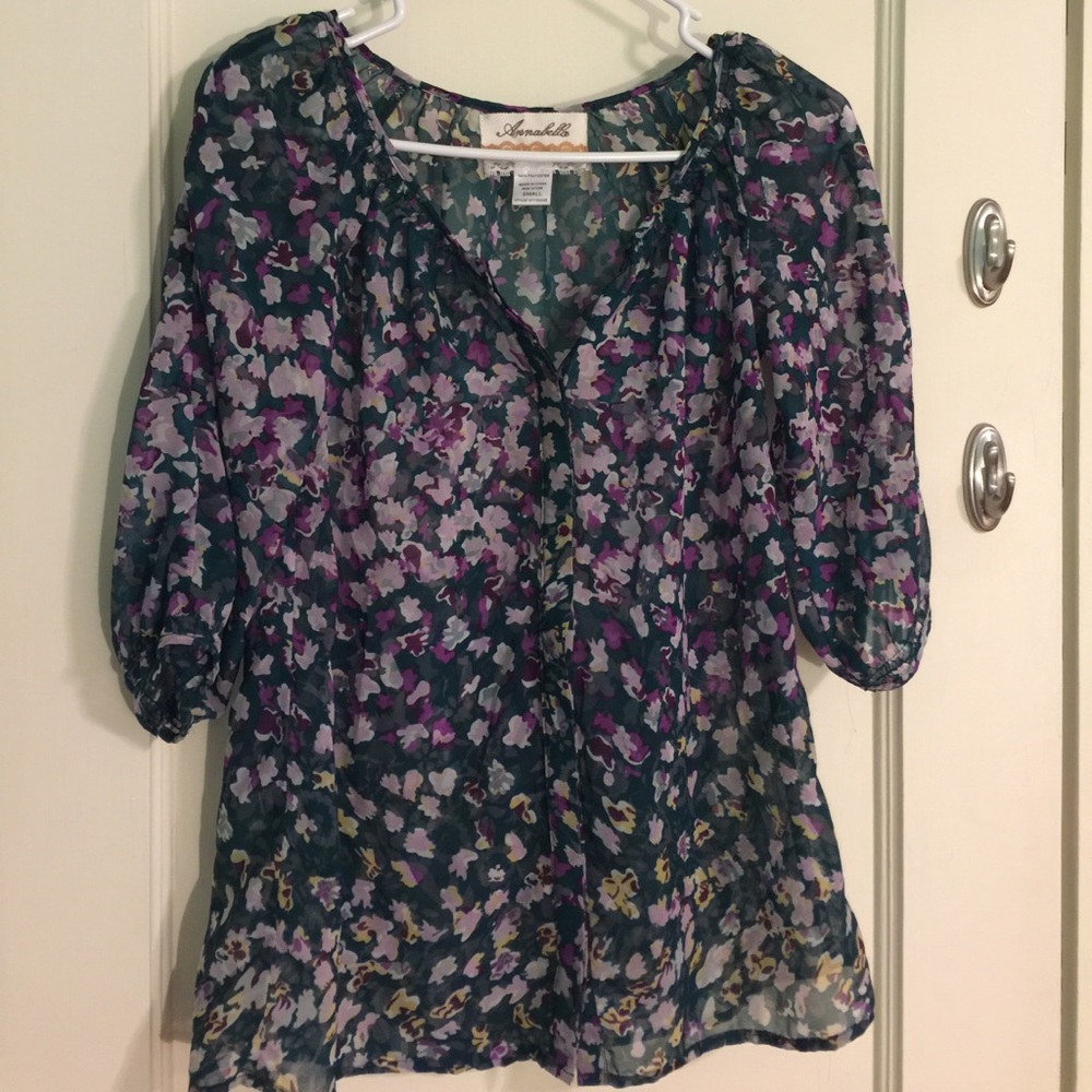 Sheer floral blouse