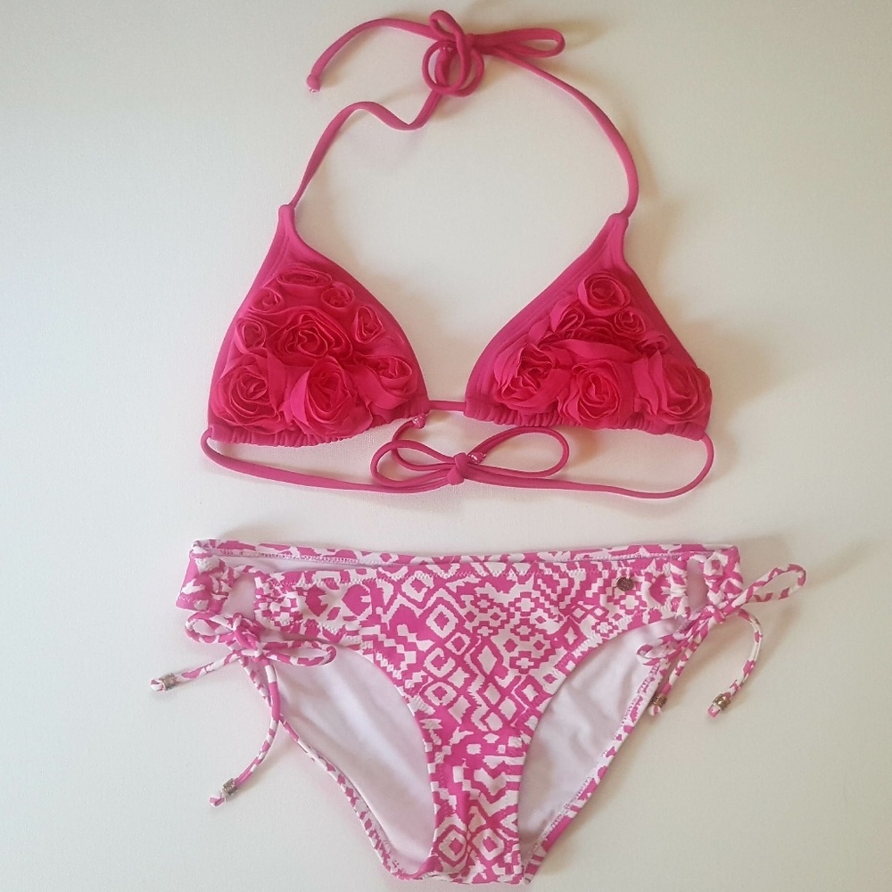 Raisins Pink & White Bikini - Rose Top