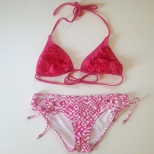 Raisins Pink & White Bikini - Rose Top