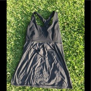 Gray and black Lulu top