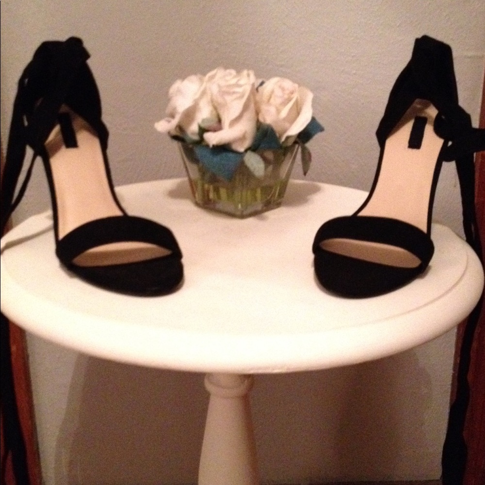 Forever 21 Lace Up Suede Wedges