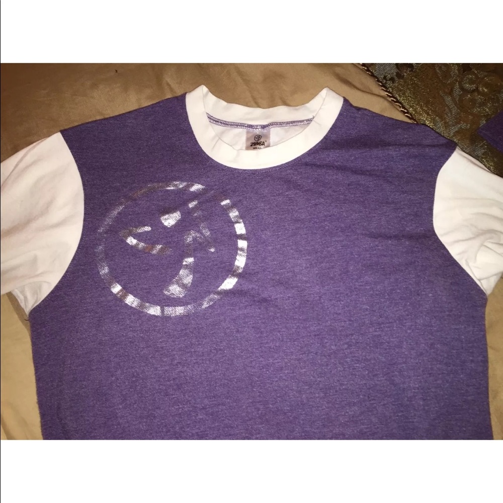 Zumba Unisex Long Sleeve T-shirt, Purple Cream XS