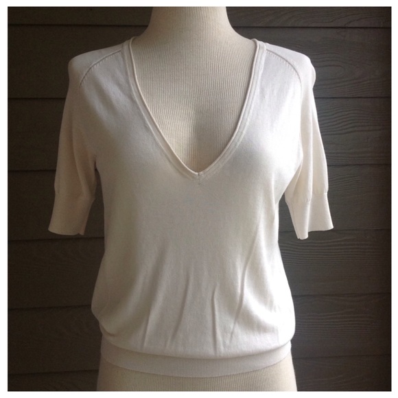 Deep V-neck Spring Sweater - Picture 2 of 5