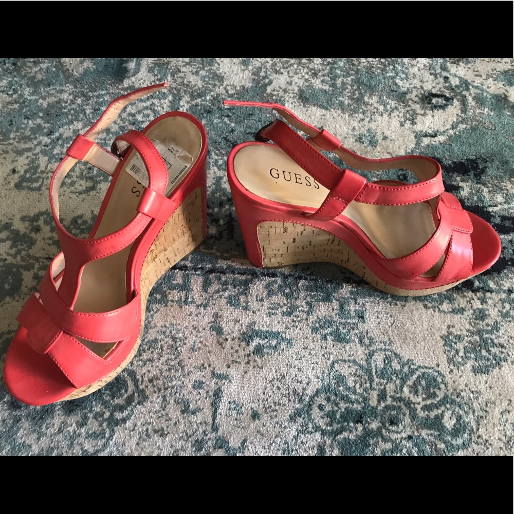 Coral Spring/ Summer Wedges made by GUESS