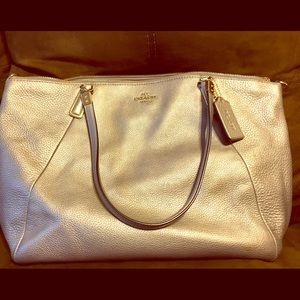 Metallic gold COACH shoulder bag