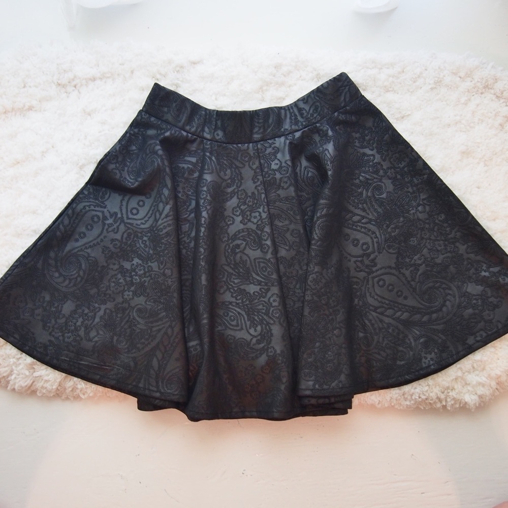 Faux leather skater skirt