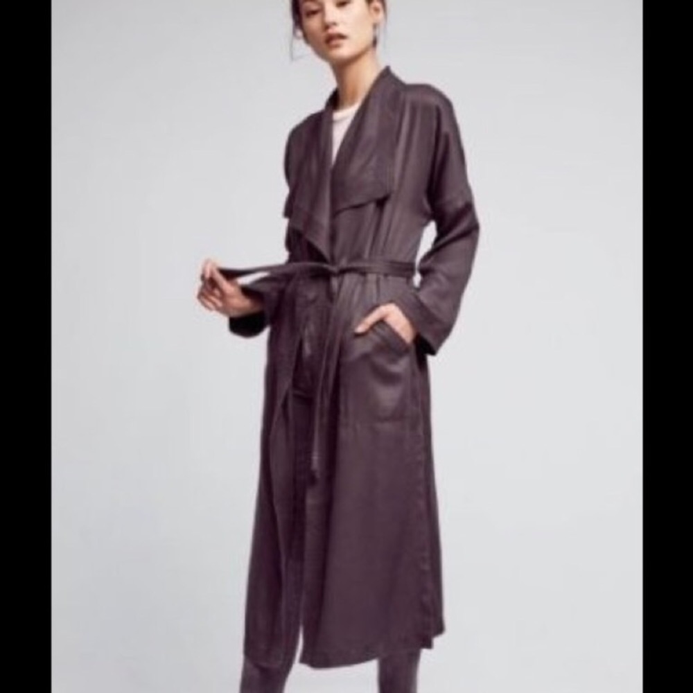 NWOT HEIHEI Trapunto Robe Trench: Dusty Dark Blue