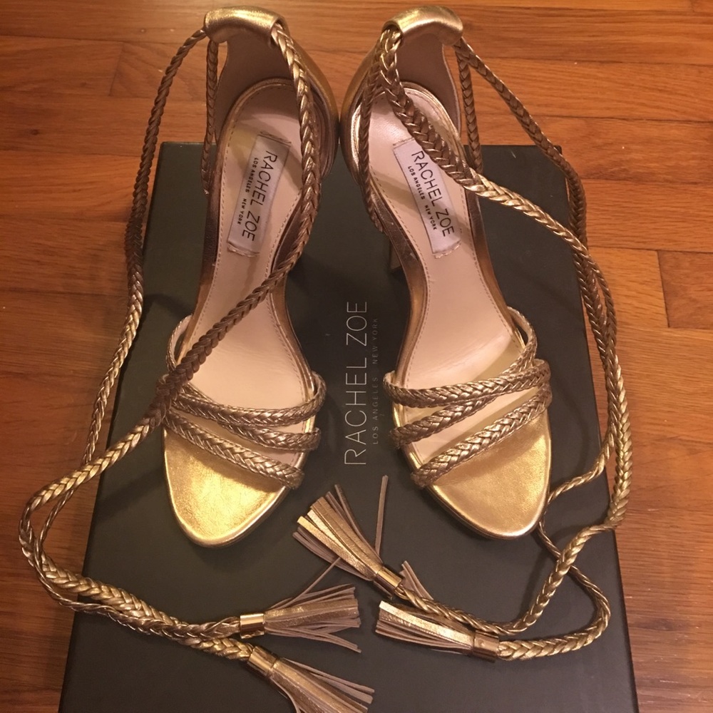 Rachel Zoe Gold Heels Size 5