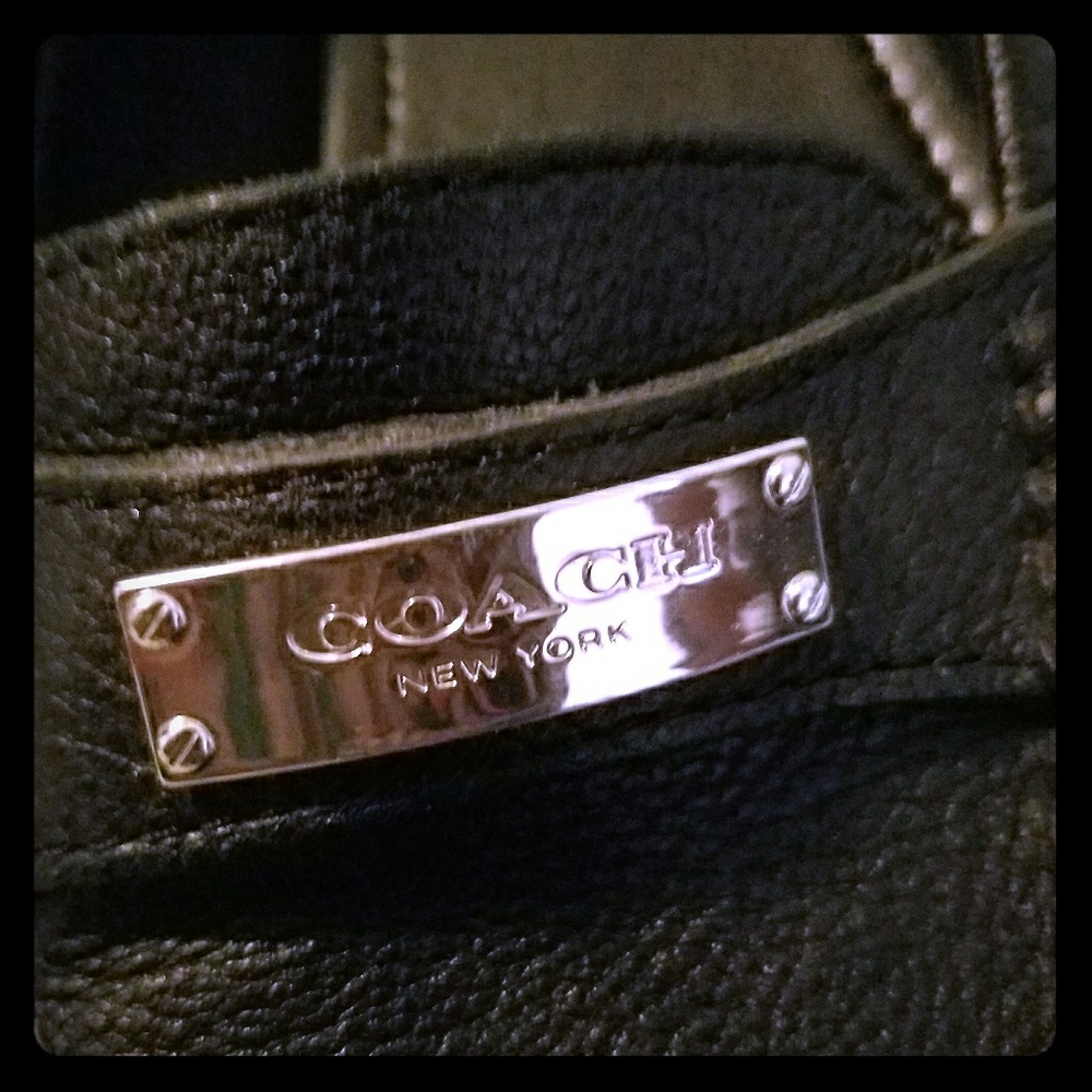 Coach black leather loafers!