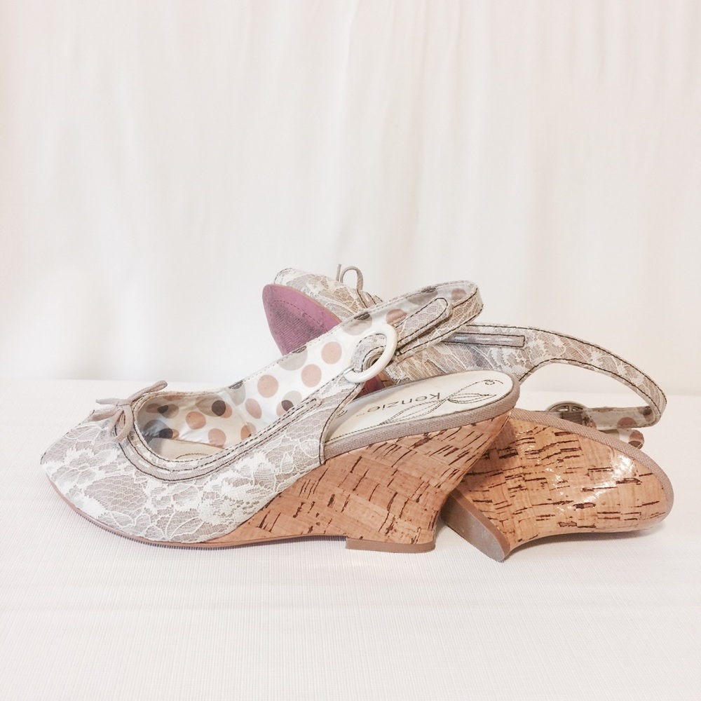 Kenzio Cream Lace Wedges