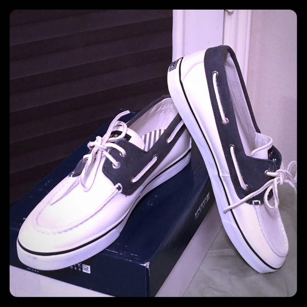 Sperry Top-Sider Bahama White/Navy Sz 11 NWT